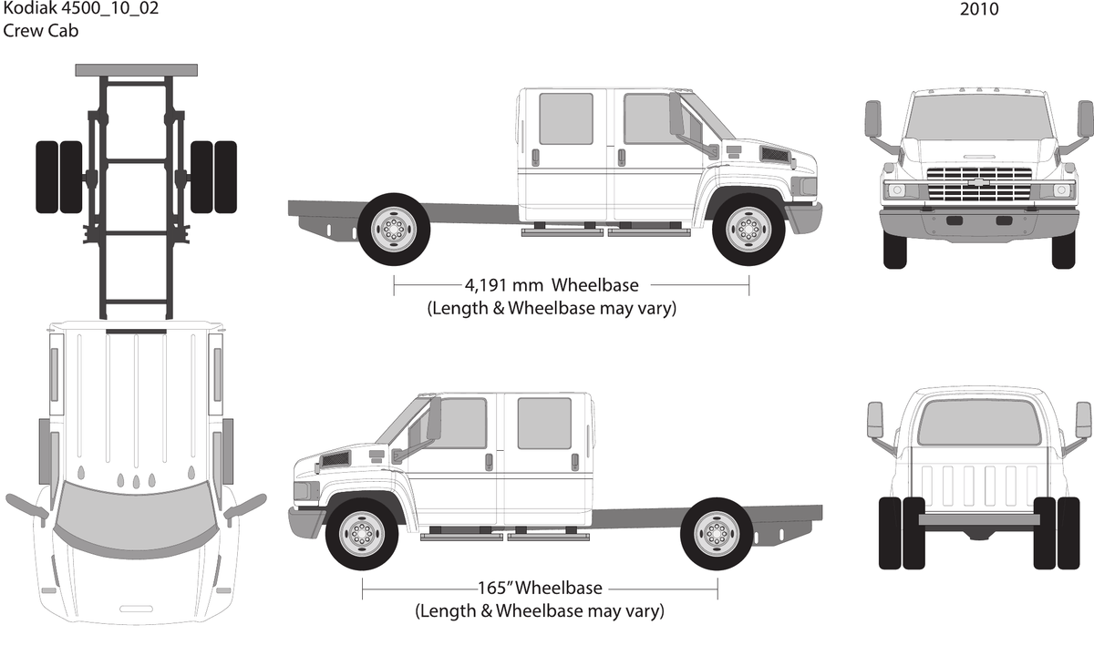 2010 Chevy Kodiak 4500 Vector Wrap Template - GravBase