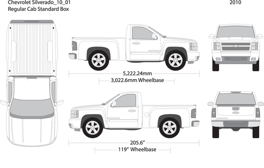 2010 Chevy Silverado 1500 V01 Vehicle Wrap Template