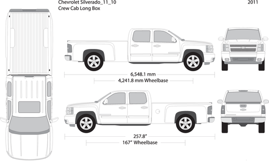 2010 Chevy Silverado 1500 V10 Vehicle Wrap Template