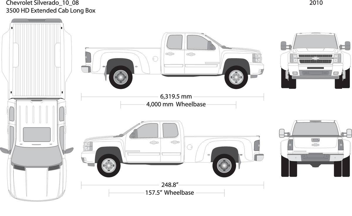 2010 Chevy Silverado 2500 3500 Hd V08 Vehicle Wrap Template