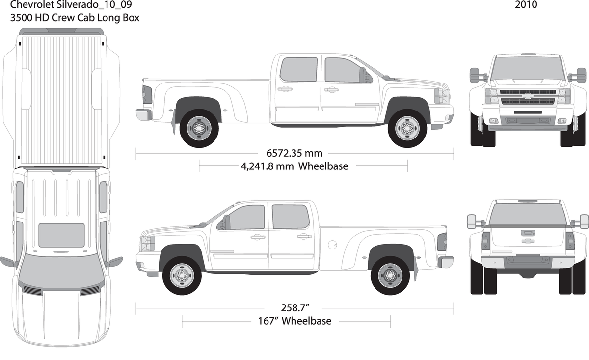 2010 Chevy Silverado 2500 3500 Hd V09 Vehicle Wrap Template
