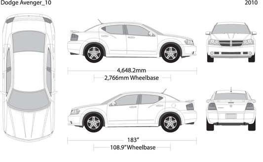 2010 Dodge Avenger V10 Vehicle Wrap Template