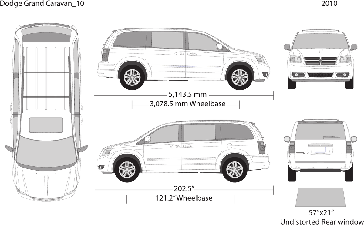 2010 Dodge Grand Caravan Vector Wrap Template - GravBase