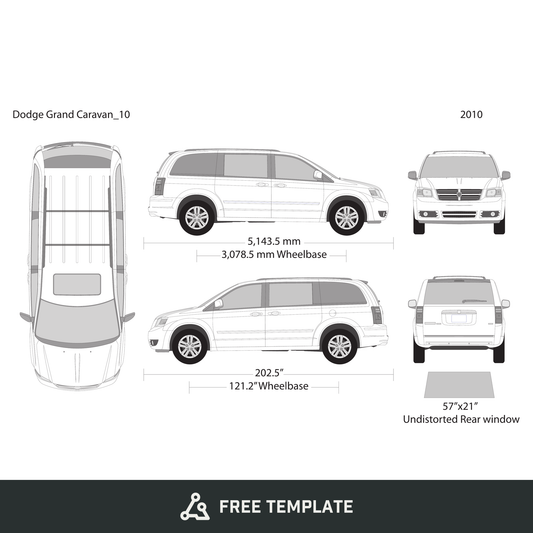 2010 Dodge Grand Caravan free vector vehicle wrap template - GravBase