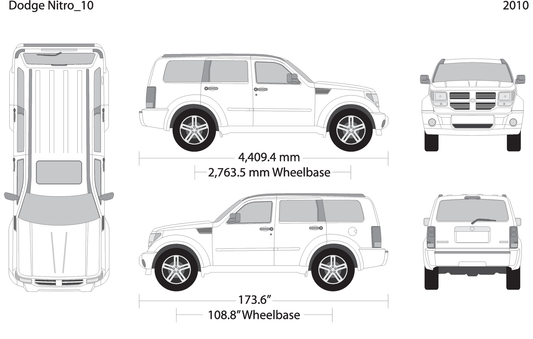 2010 Dodge Nitro V10 Vehicle Wrap Template