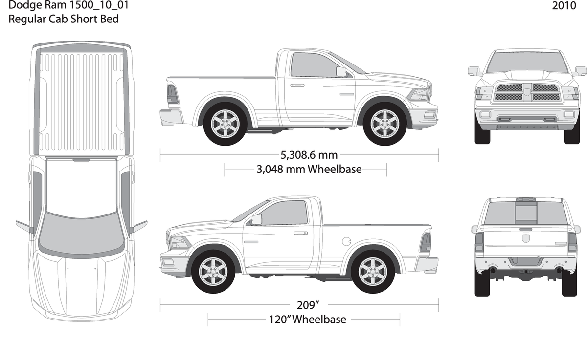 2010 Dodge Ram 1500 V01 Vehicle Wrap Template