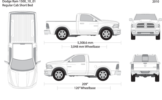 2010 Dodge Ram 1500 V01 Vehicle Wrap Template