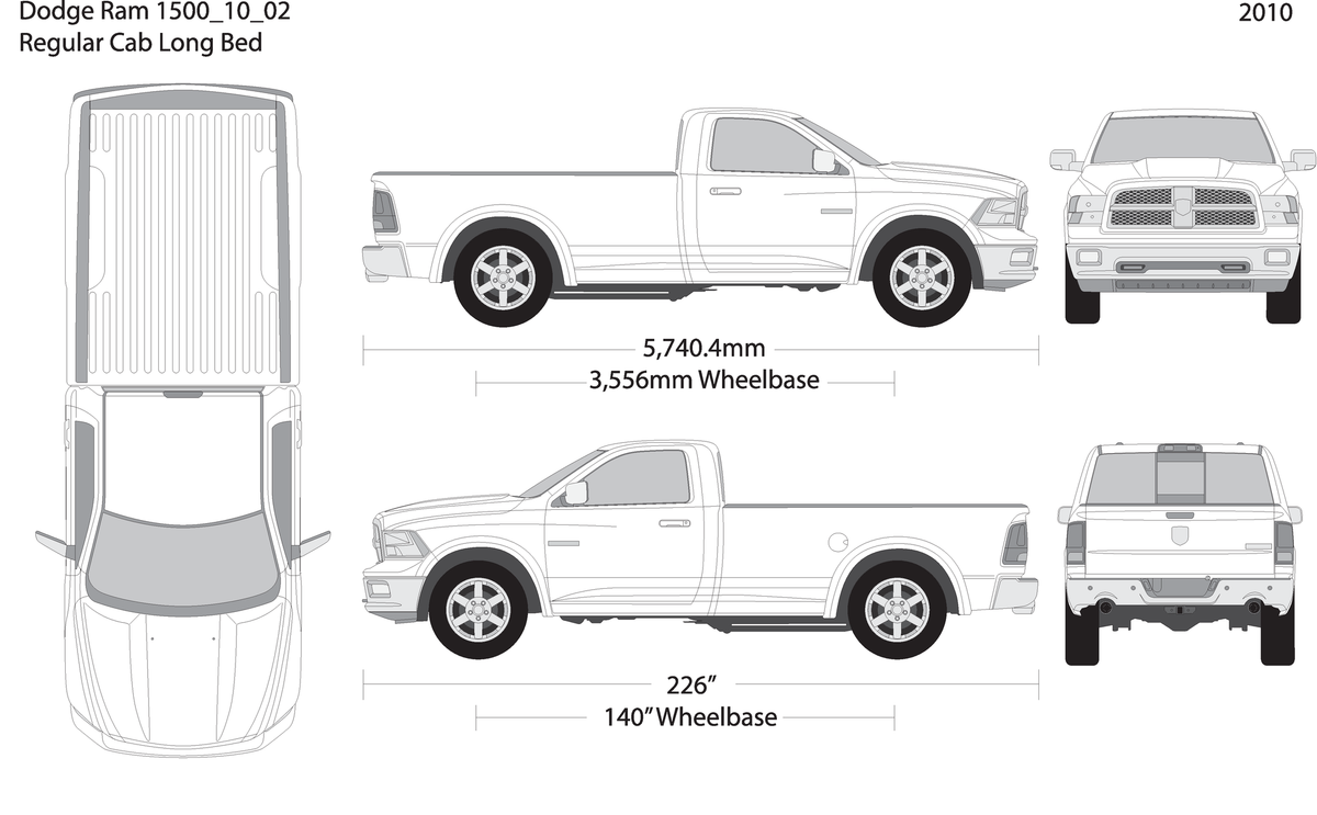 2010 Dodge Ram 1500 V02 Vehicle Wrap Template
