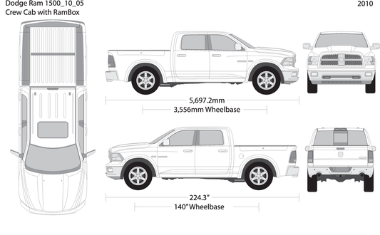 2010 Dodge Ram 1500 V05 Vehicle Wrap Template