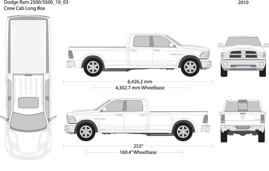 2010 Dodge Ram 2500 3500 V03 Vehicle Wrap Template