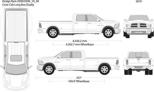 2010 Dodge Ram 2500 3500 V04 Vehicle Wrap Template
