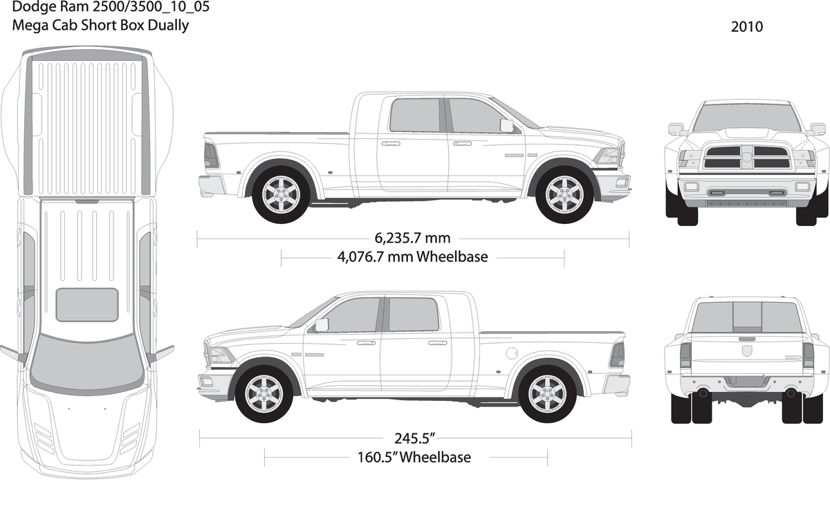 2010 Dodge Ram 2500 3500 V05 Vehicle Wrap Template