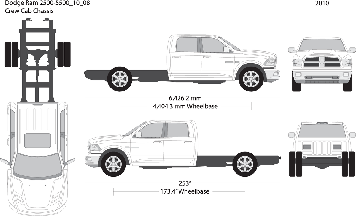 2010 Dodge Ram 2500 3500 V08 Vehicle Wrap Template