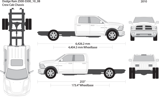 2010 Dodge Ram 2500 3500 V08 Vehicle Wrap Template