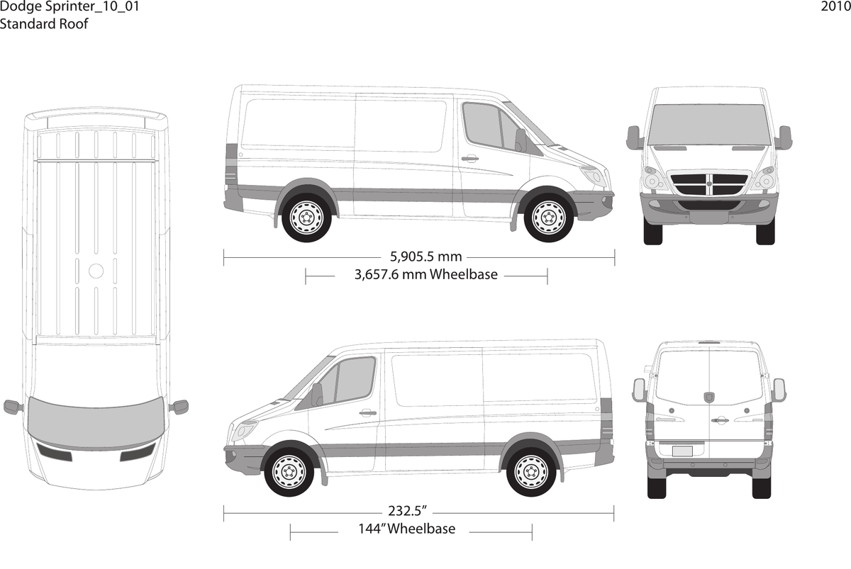 2010 Dodge Sprinter vector wrap template V01, Design-Ready PDF - GravBase