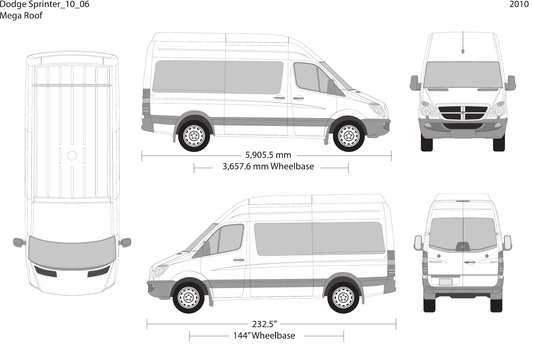 2010 Dodge Sprinter Vector Wrap Template - GravBase