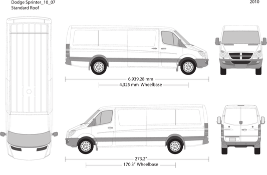 2010 Dodge Sprinter vector wrap template V07, Design-Ready PDF - GravBase