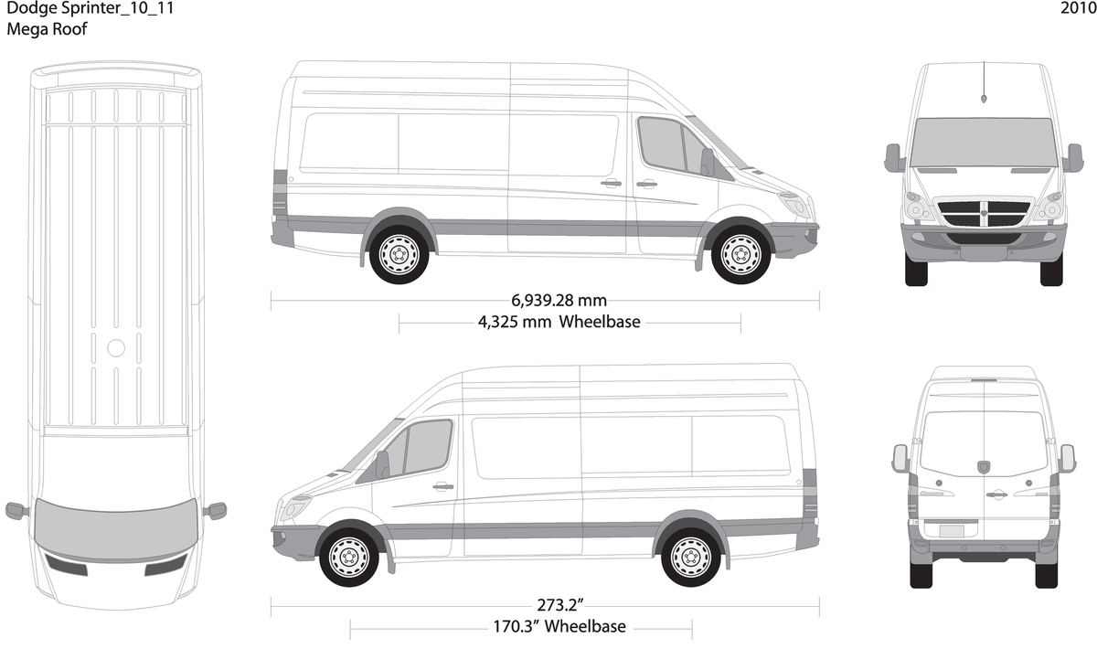 2010 Dodge Sprinter V11 Vehicle Wrap Template