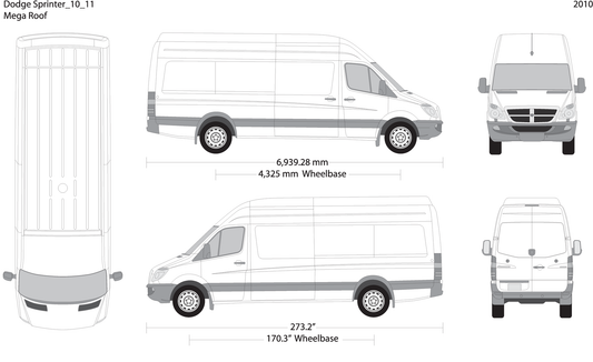 2010 Dodge Sprinter V11 Vehicle Wrap Template