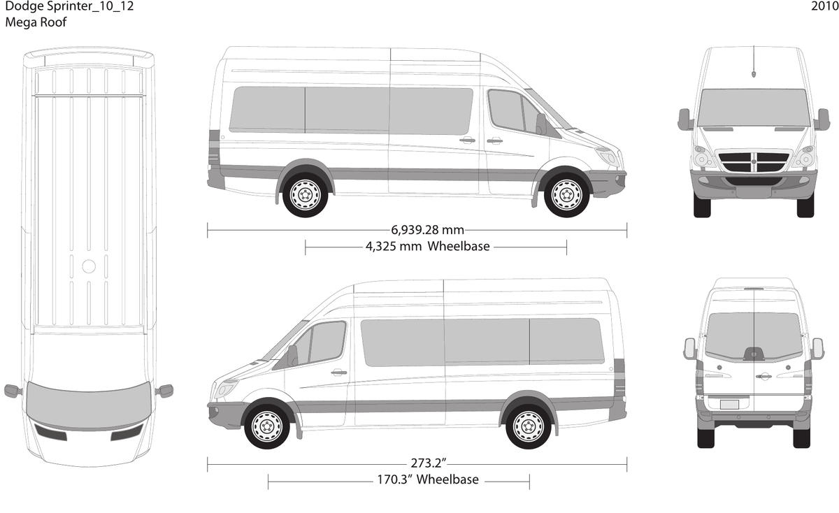 2010 Dodge Sprinter Vector Wrap Template - GravBase