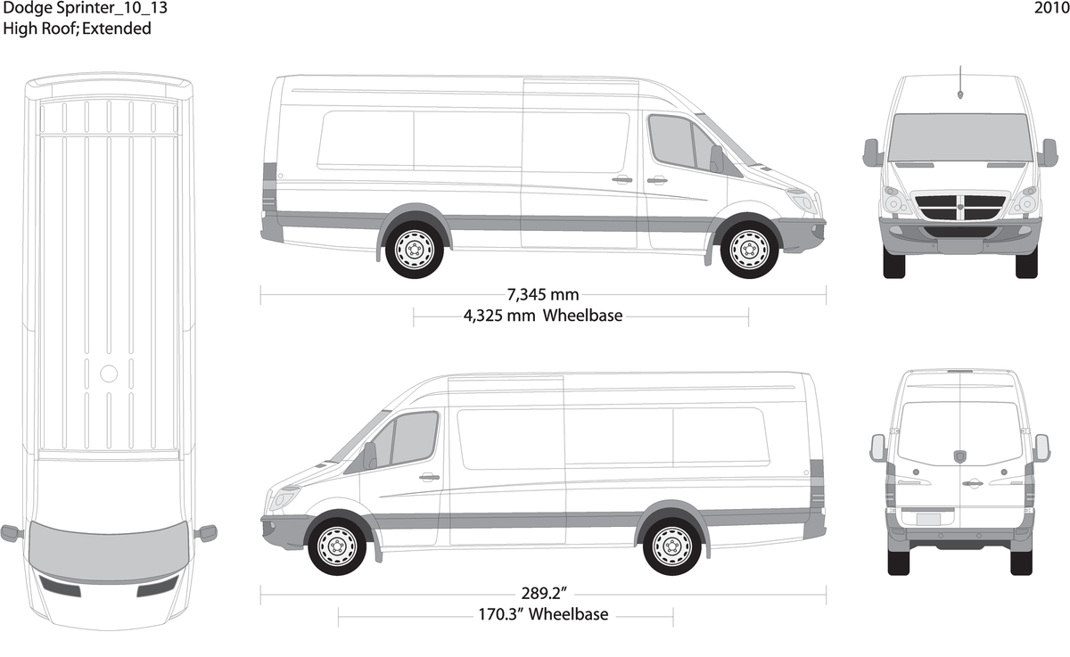 2010 Dodge Sprinter V13 Vehicle Wrap Template
