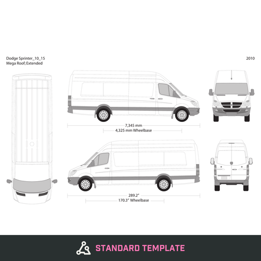 2010 Dodge Sprinter vector wrap template V15, Design-Ready PDF - GravBase