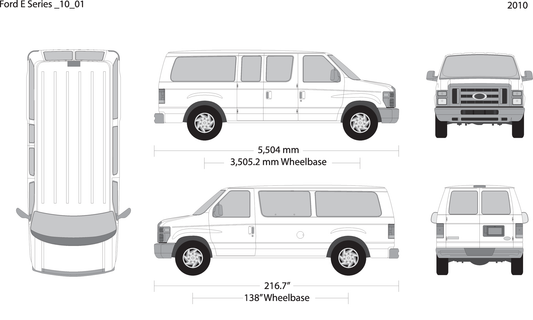 2010 Ford E Series V01 Vehicle Wrap Template