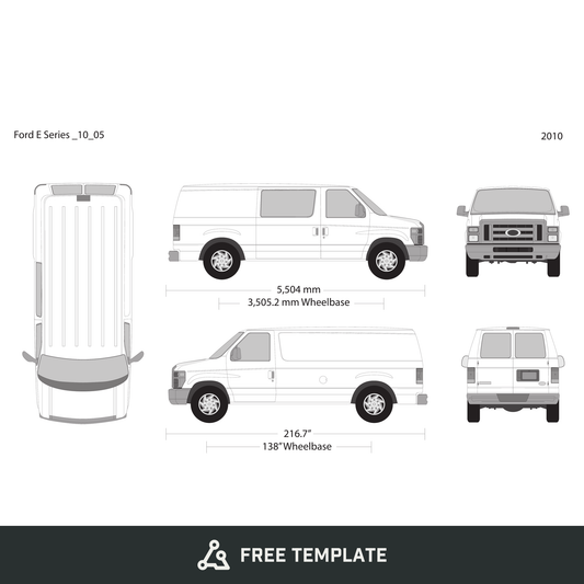 2010 Ford E Series free vector vehicle wrap template - GravBase