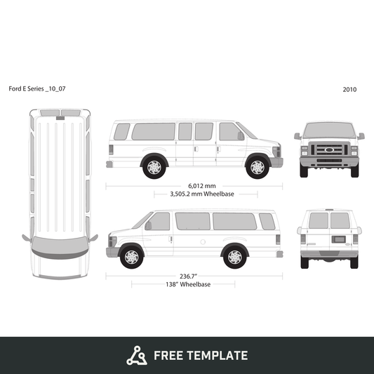2010 Ford E Series free vector vehicle wrap template - GravBase