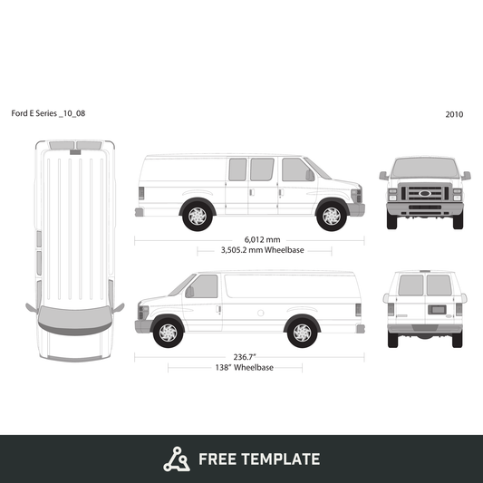 2010 Ford E Series free vector vehicle wrap template - GravBase