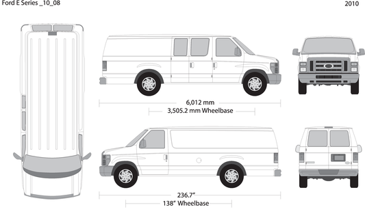2010 Ford E Series V08 Vehicle Wrap Template