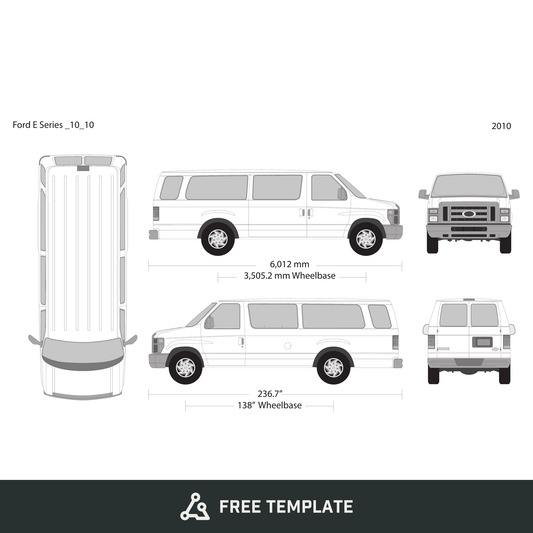 2010 Ford E Series free vector vehicle wrap template - GravBase