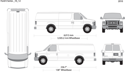 2010 Ford E Series V12 Vehicle Wrap Template