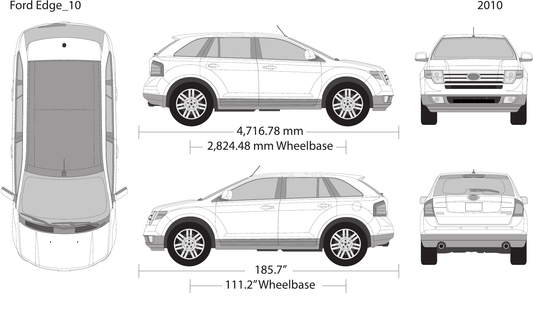 2010 Ford Edge Vector Wrap Template - GravBase