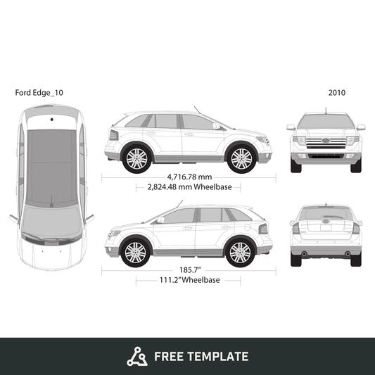 2010 Ford Edge free vector vehicle wrap template - GravBase