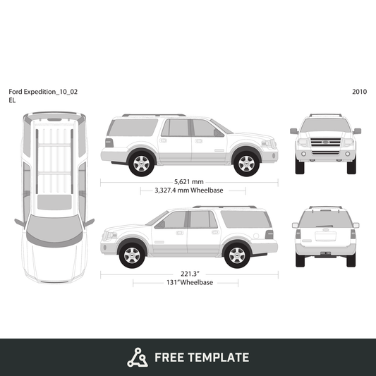 2010 Ford Expedition free vector vehicle wrap template - GravBase