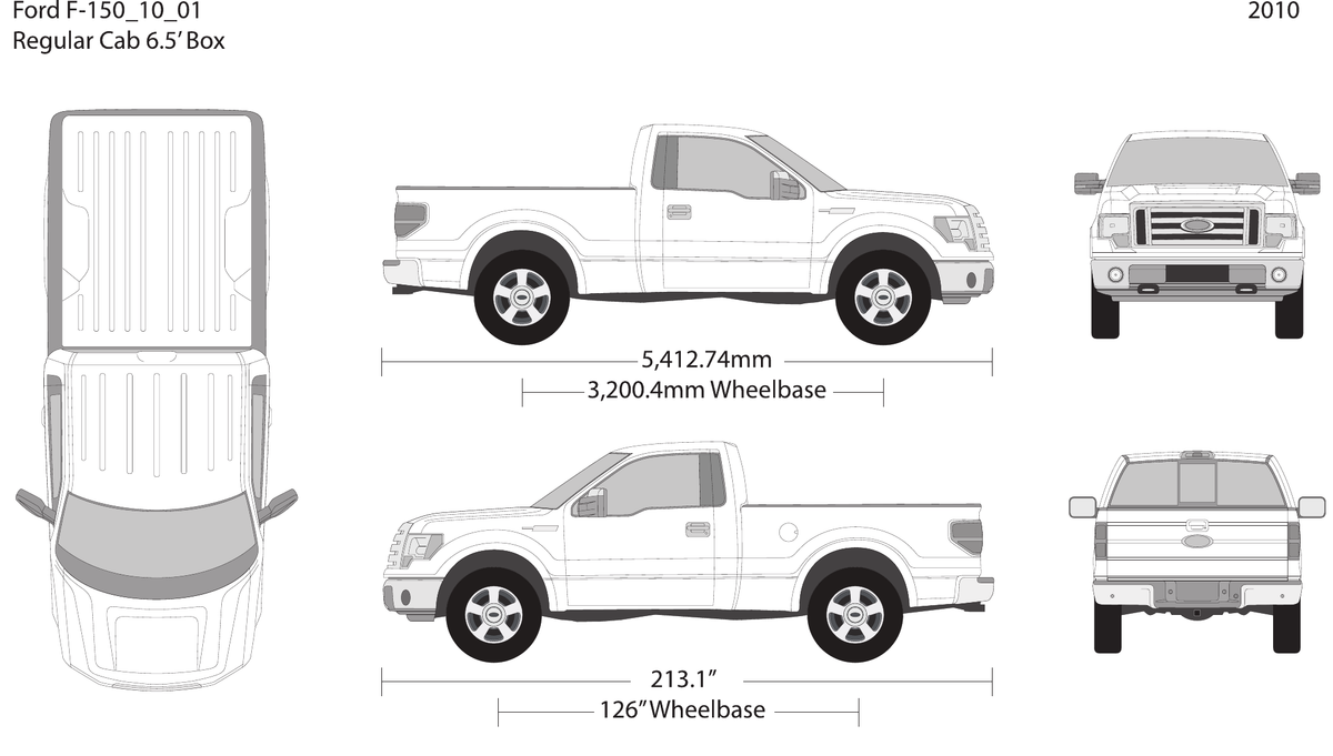 2010 Ford F-150 vector wrap template V01, Design-Ready PDF - GravBase