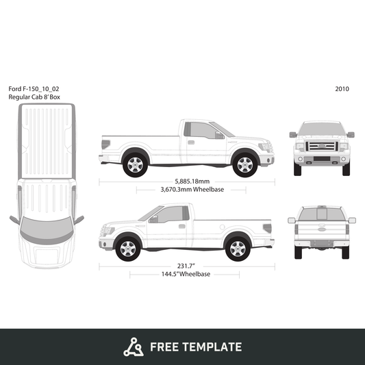 2010 Ford F-150 free vector vehicle wrap template - GravBase