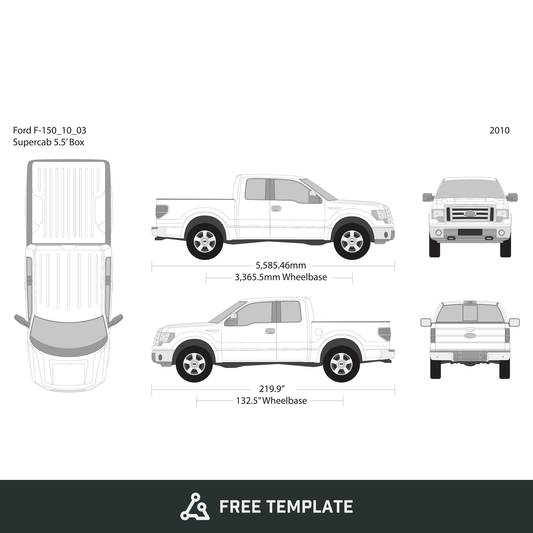 2010 Ford F-150 free vector vehicle wrap template - GravBase