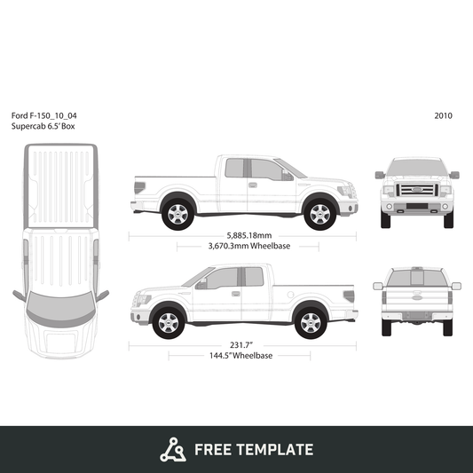 2010 Ford F-150 free vector vehicle wrap template - GravBase