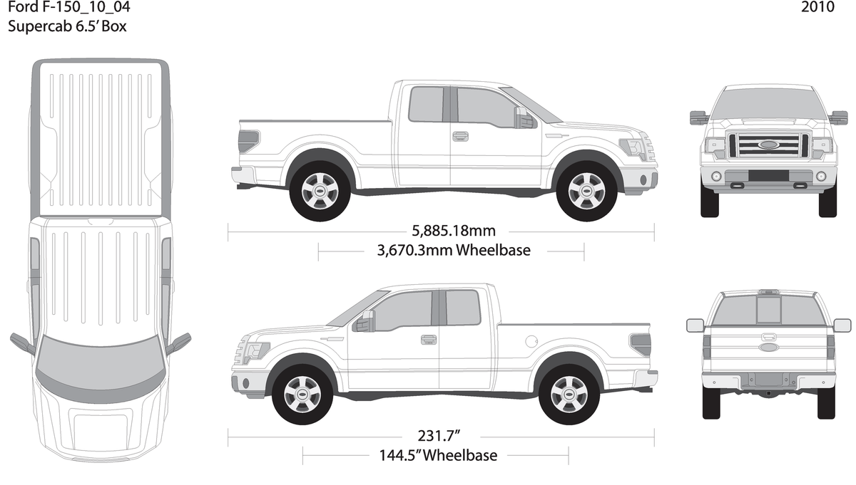 2010 Ford F 150 V04 Vehicle Wrap Template