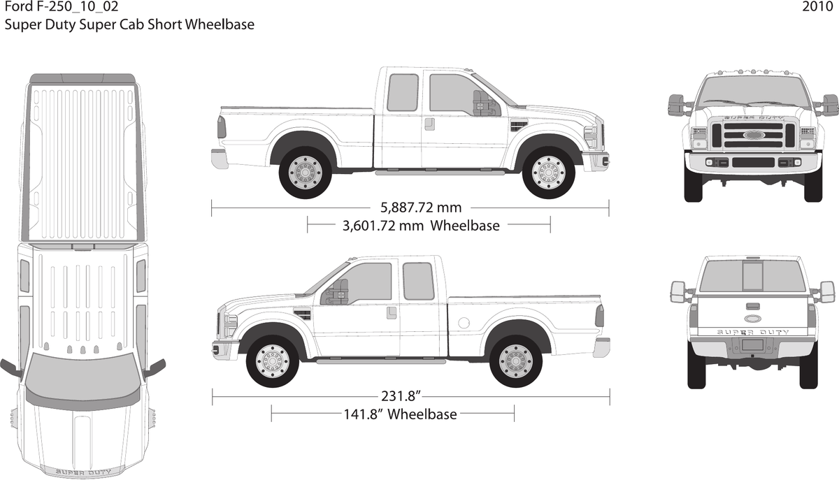 2010 Ford F-250 Vector Wrap Template - GravBase