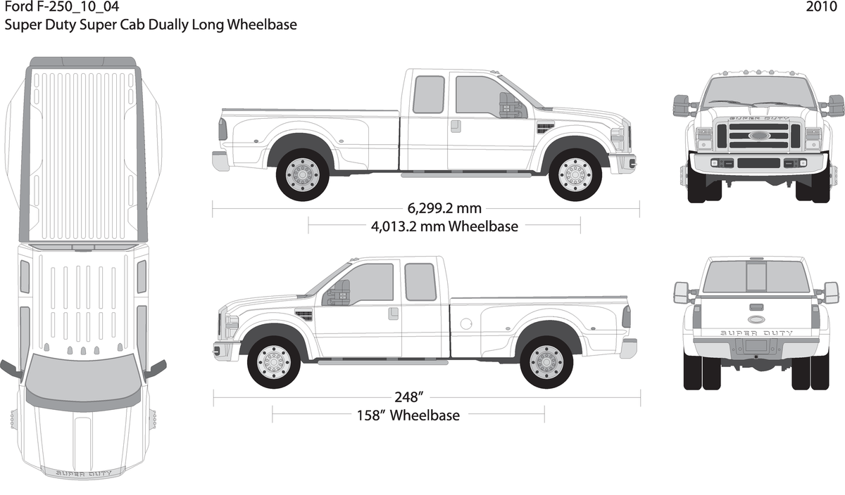 2010 Ford F 250 V04 Vehicle Wrap Template