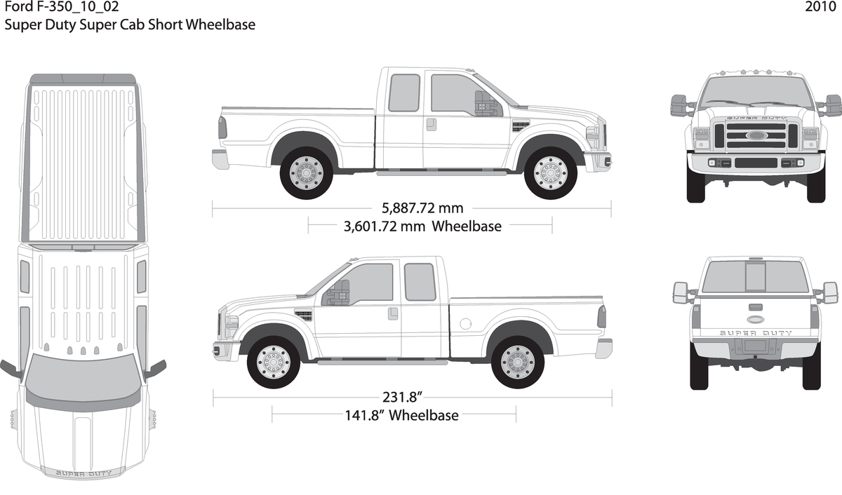 2010 Ford F 350 V02 Vehicle Wrap Template