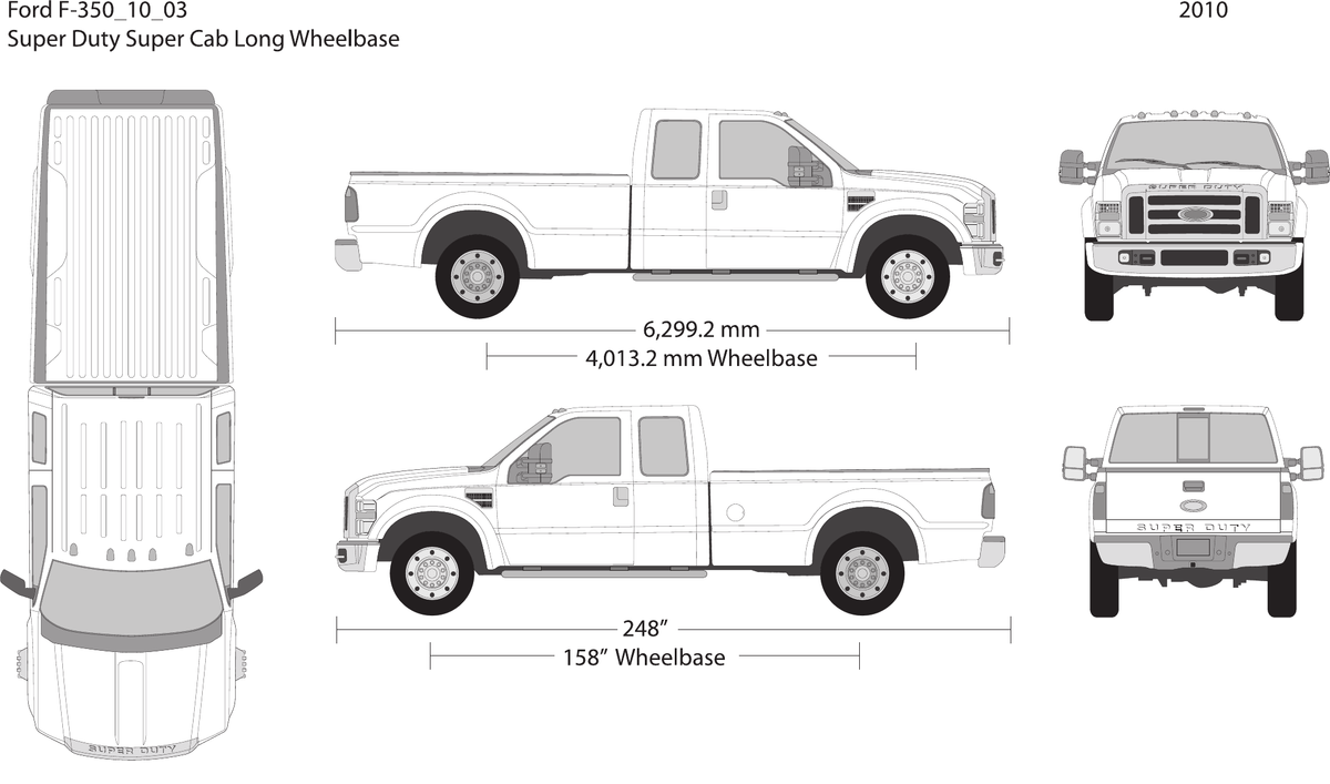 2010 Ford F-350 vector wrap template V03, Design-Ready PDF - GravBase
