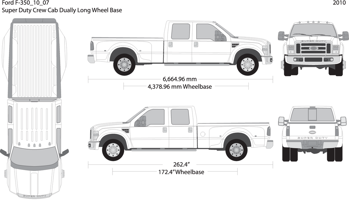 2010 Ford F 350 V07 Vehicle Wrap Template