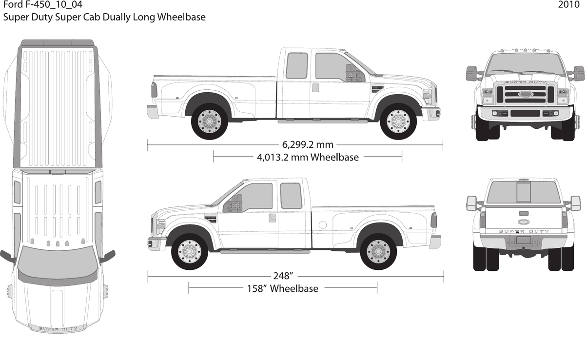 2010 Ford F-450 vector wrap template V04, Design-Ready PDF - GravBase