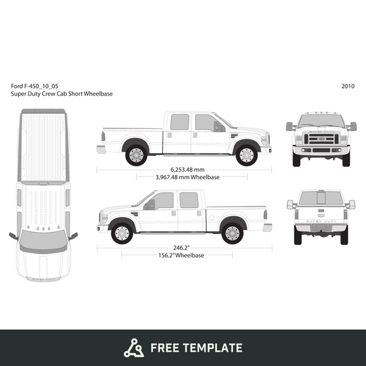 2010 Ford F-450 free vector vehicle wrap template - GravBase