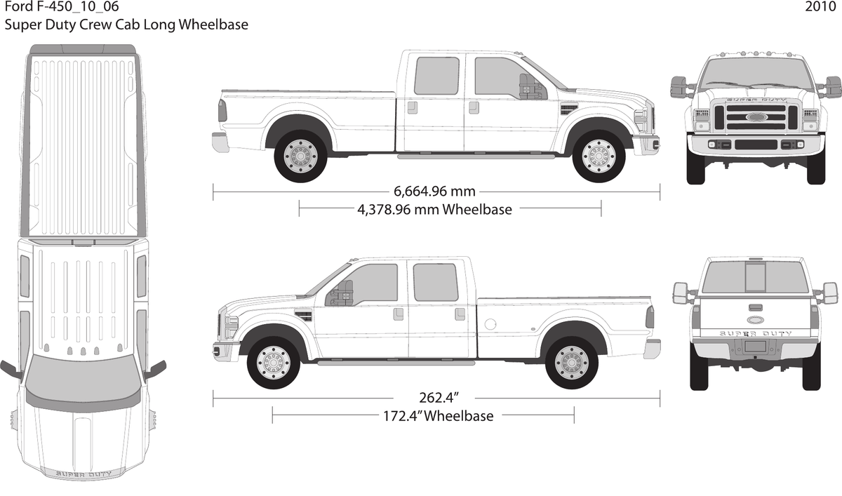 2010 Ford F-450 vector wrap template V06, Design-Ready PDF - GravBase