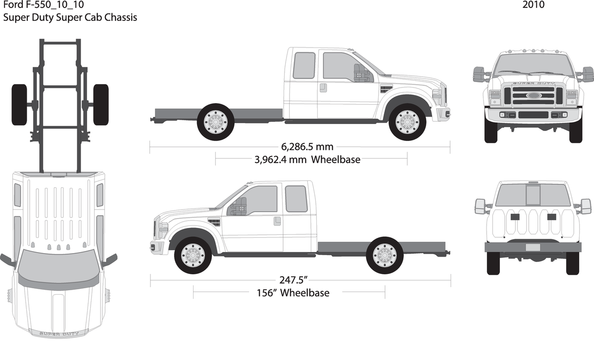 2010 Ford F 550 V10 Vehicle Wrap Template